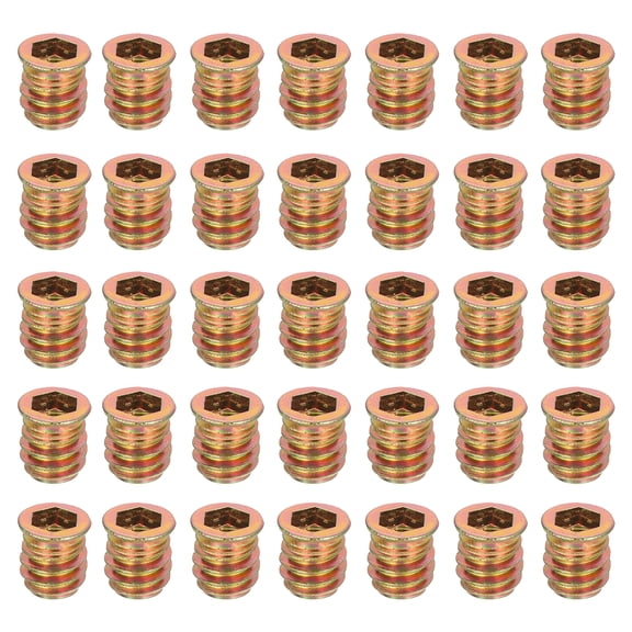 38Pcs Threaded Inserts Nuts, M8x15mm Hex Socket Drive Nut Inserts for Wood