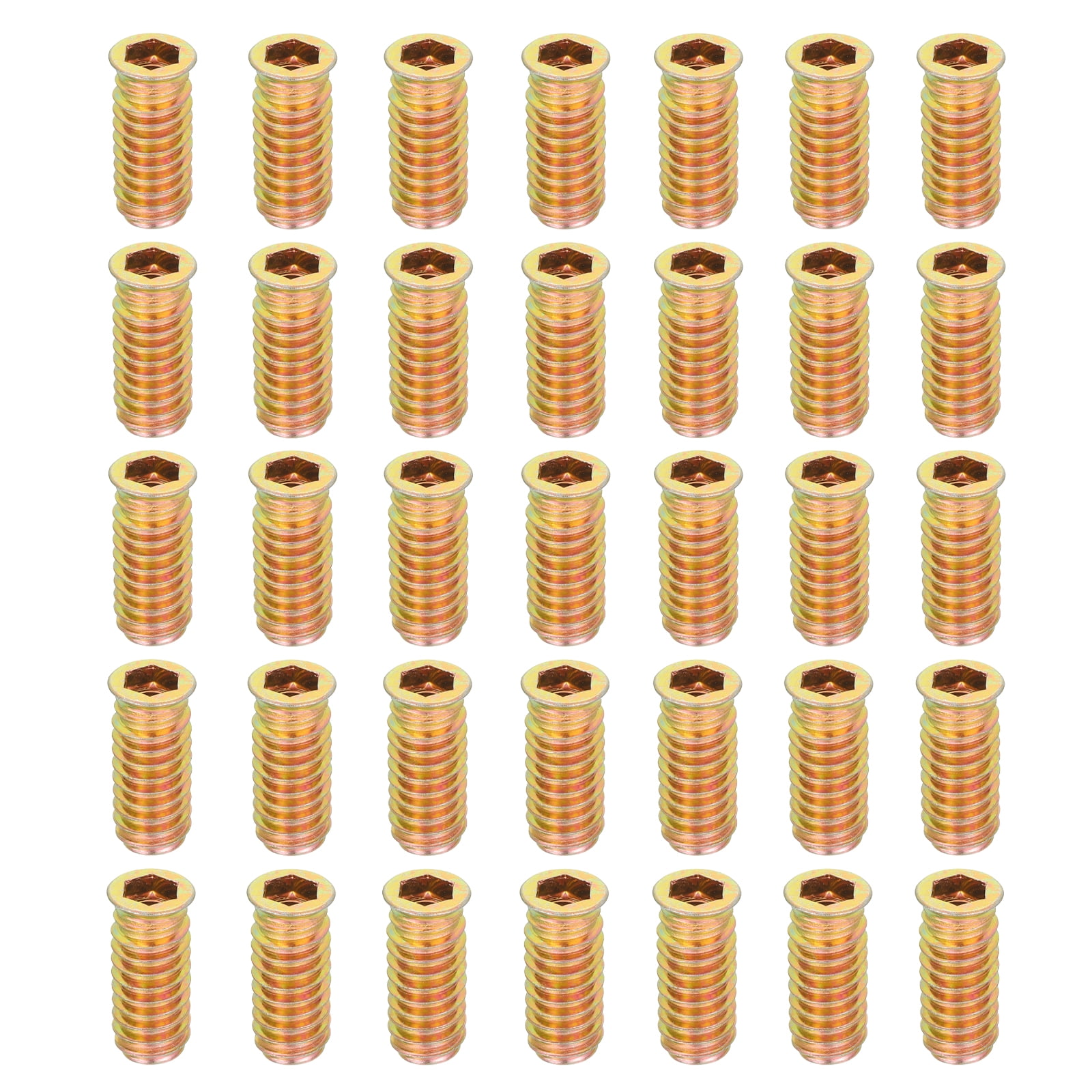 38Pcs Threaded Inserts Nuts, M8x30mm Hex Socket Drive Nut Inserts for Wood