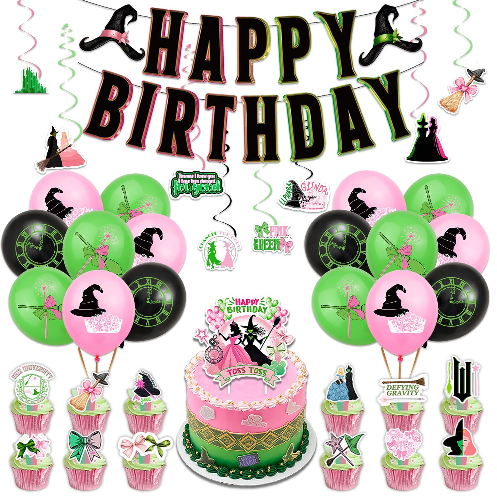 38Pcs Witch Movie Birthday Decorations- Witch Party Decorations- Banner ...