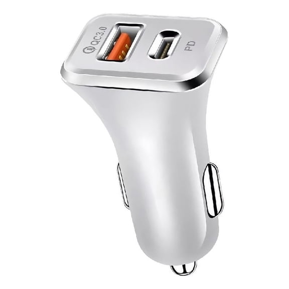 38W Car Charger Adapter with USB Type C and Standard USB A Port for 2 Devices
