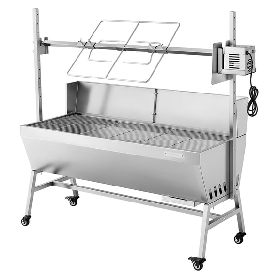 38W Large Rotisserie Grill, 132LBS Capacity Charcoal Spit Roaster with Electric Motor