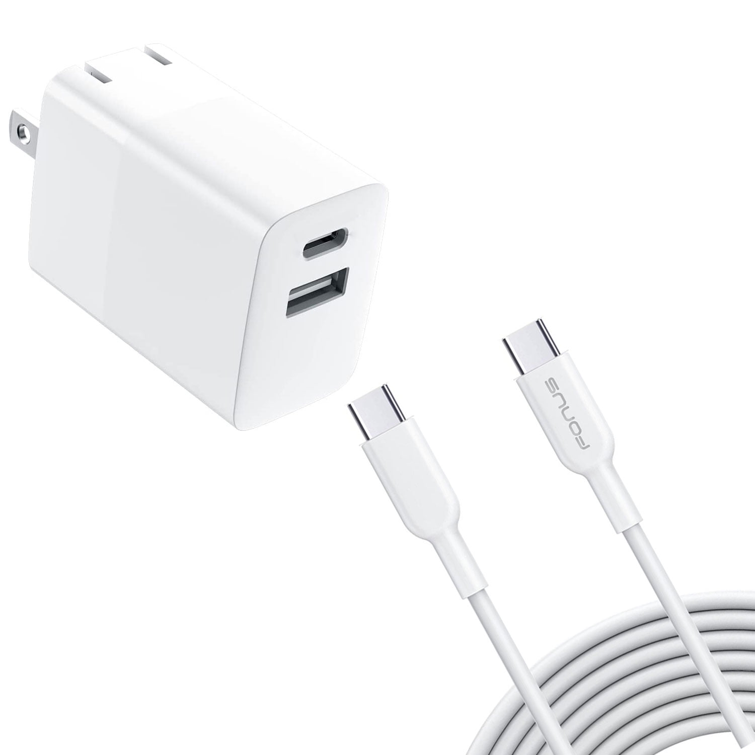 38W PD Home Charger Fast Type-C for Google Pixel 9/Pro/Pro XL/9a Phones - 6ft Long Cable USB-C Power Cord QC3.0 Adapter 2-Port Wall AC Plug