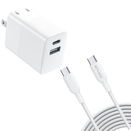 38W PD Home Charger Fast Type-C for Google Pixel 9/Pro/Pro XL/9a Phones - 6ft Long Cable USB-C Power Cord QC3.0 Adapter 2-Port Wall AC Plug
