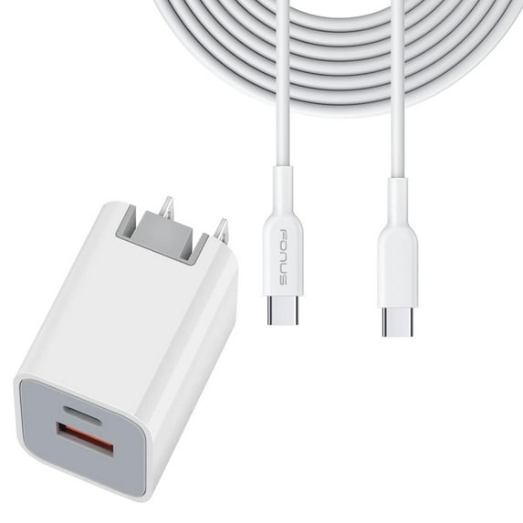 38W PD Home Charger for Nokia G300/G400 5G/G310 5G - Fast Type-C 6ft Long Cable USB-C Power Cord QC3.0 Adapter 2-Port for Nokia G300/G400 5G/G310 5G