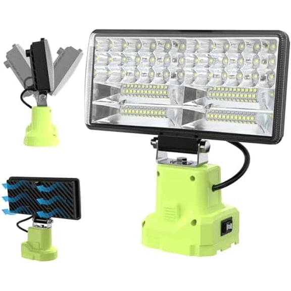 38W for Ryobi 18V Light,6000LM for Ryobi Flashlight 18V Spotlight with USB Port LED Work Light Flashlight with 2 Light Modes, Cordless LED Light,110 Degree Pivoting Head Outdoor Use