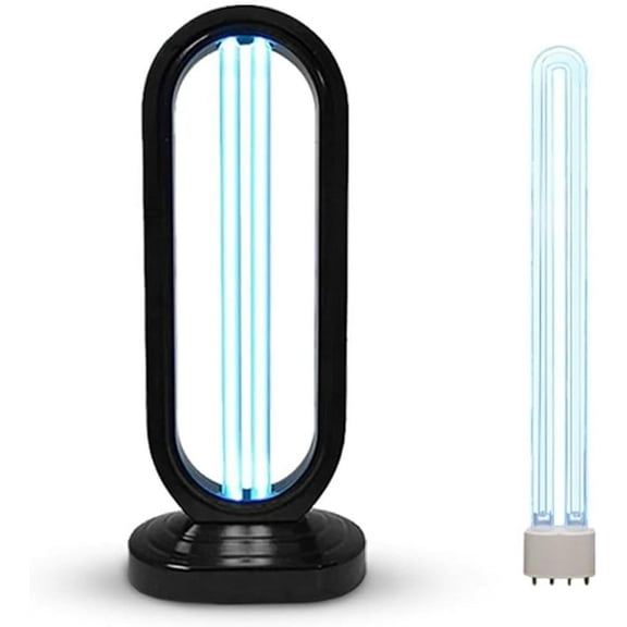 38W Ultravioet Uv Lamp with Remote Control, Standing UVC Light with Ozone, 15/30/45/60 Min Timer, Black + Replacement lamp Tube