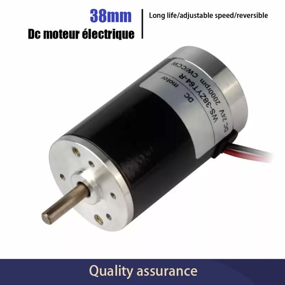38ZY permanent magnet DC motor 12V24V micro high speed adjustable reversible silent carbon brush motor
