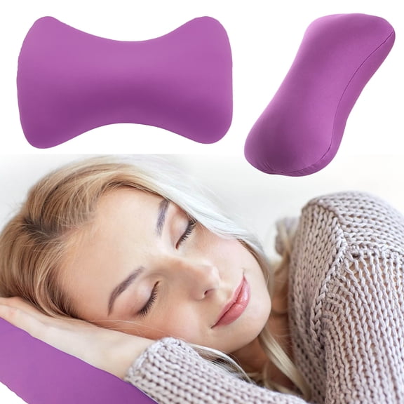 38cm×20cm Bone-Shaped Office Nap Pillow - Soft Foam Headrest for Travel, Plane, Car, Sofa & Bed | Portable Backrest Pillow with Soft Fabric for Comfortable Lunch Break Naps Office & Home(purple)