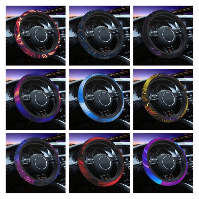 38cm Car Steering Wheel Cover Abstract Swirl Universal Cute Auto