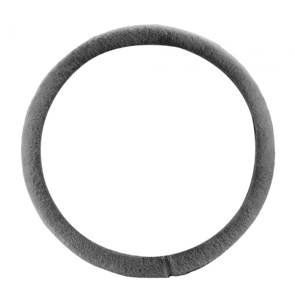 38cm Soft Plush Car Steering Wheel Cover Comfortable Grip Sturdy Car Interior Modification Lightweight Accessories Anti Slip Grey