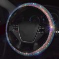 thumbnail image 1 of 38cm Universal Car SUV Breathable Anti-Slip Bling Rhinestones Steering Wheel Cover for Women Girl with Crystal Diamond Sparkling, MULTI, 1 of 7