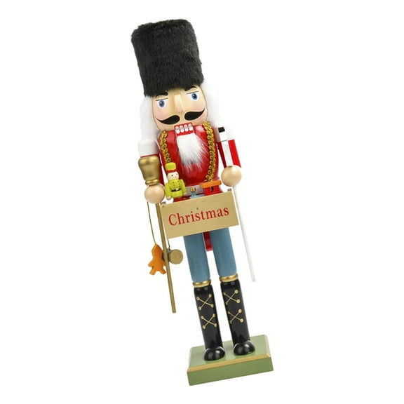 38cm Wooden Nutcracker Kids Toys Miniature Multifunctional Decorative Crafts