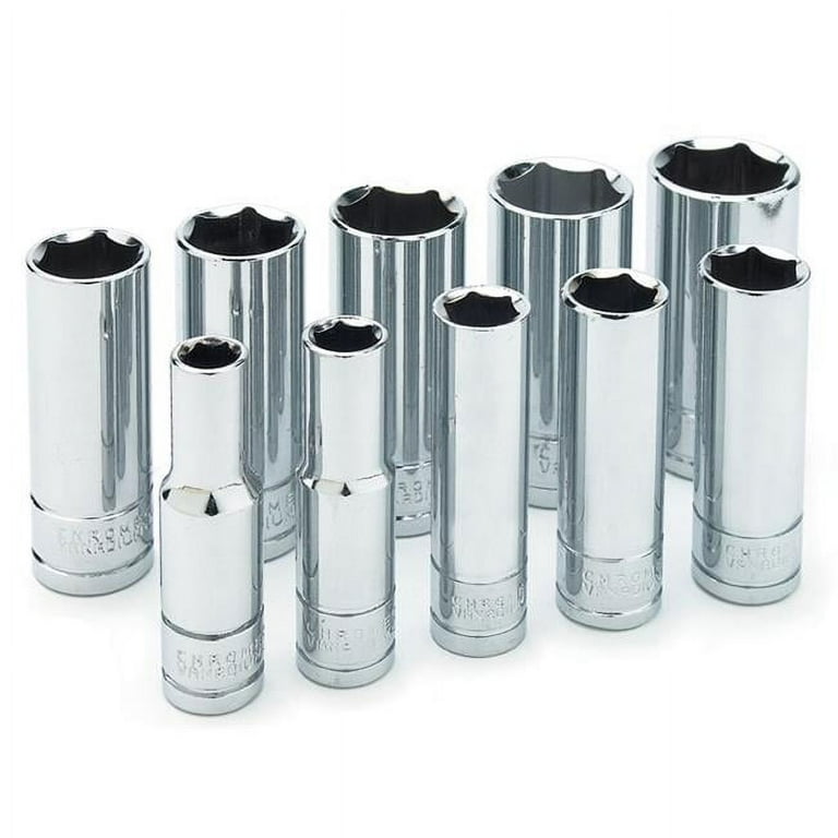 ●3-DEEP Hyper Tough 11 Piece 3/8 Inch Drive Deep Metric Sockets