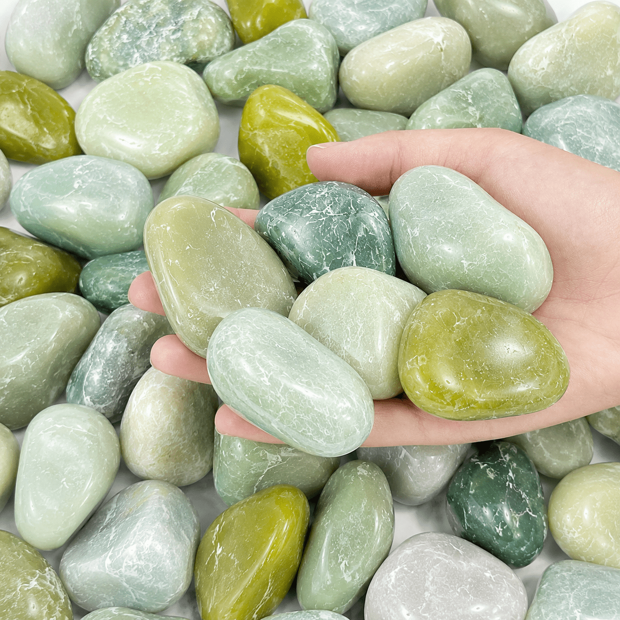 38lbs Cyan River Rocks, 2-3 inch Polished Pebbles for Plants, Vase Filler, Aquarium, Landscaping, Indoor Outdoor Decor