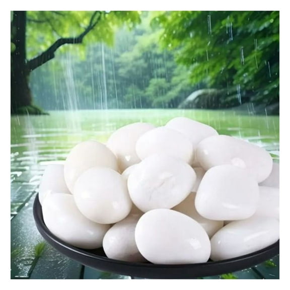 38lbs Decorative Garden Stone Outdoor Landscaping, Walkways, Yard, 1-3 inch Large Polished River Rocks for Plants Pots, Vases, white-38lbs
