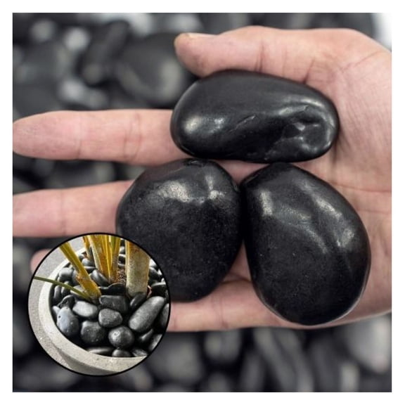 38lbs Decorative Garden Stone Outdoor Landscaping, Walkways, Yard, 1-3 inch Large Polished River Rocks for Plants Pots, Vases,