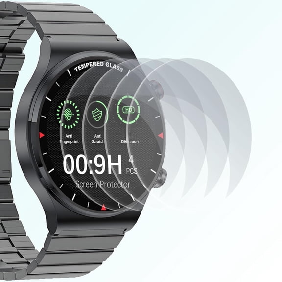 38mm(1.5inch) Diameter Screen Protector,(4 Pack) 9H Hardness Tempered Glass Screen Protector for  Round Watch with Anti-Scratch,Anti-Explosion,Bubble-Free,