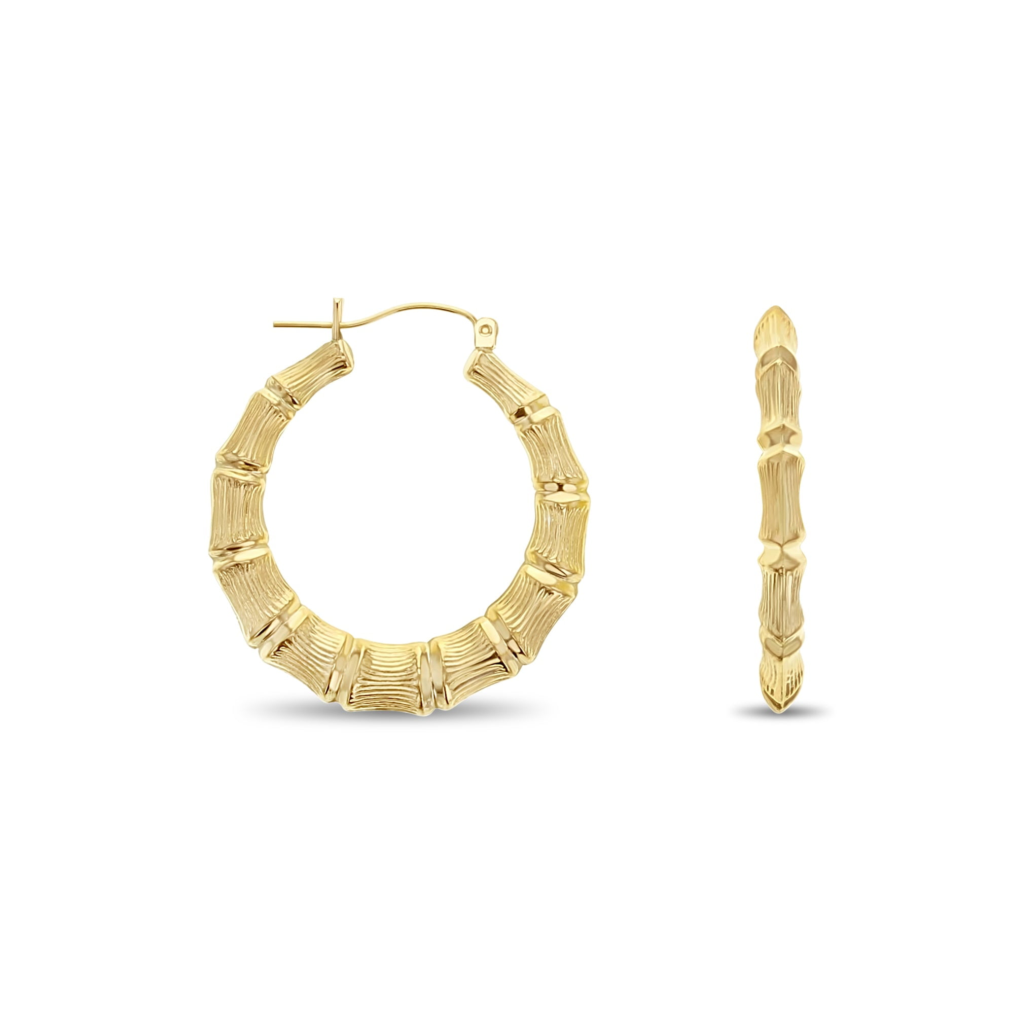 Gold bamboo hoops Clearance