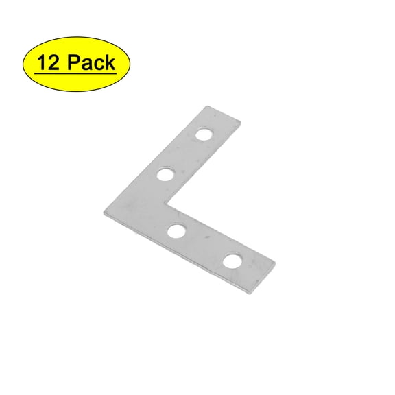 38mm x 38mm Angle Brackets Corner Braces Flat L Shape Repair Plates 12PCS
