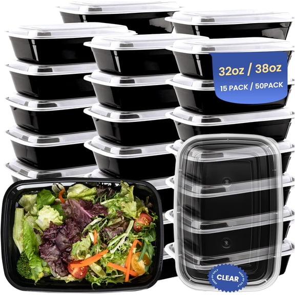 38oz Meal Prep Containers 15 ,   Storage Containers with   Stackable, Microwave/Dishwasher/Freezer Safe To Go  Containers
