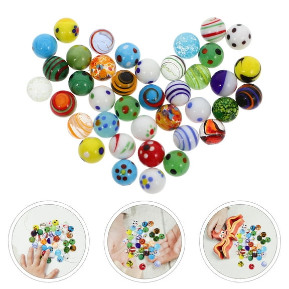 38pcs Glass Marbles Small Marbles Multicolor Marbles for Vases Game Marbles Toys