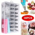 thumbnail image 1 of 38pcs/set Stainless Steel Piping Nozzle & Box Set, Simple Piping Tip & Storage Box For Baking Including 32 Mounting Tips + 2 Mounting Nails + 2 Mounting Bags + 2 Converters), 1 of 11