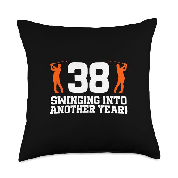 38th Birthday Golf 38 Years Old Golf Player Birthday Throw Pillow Y101