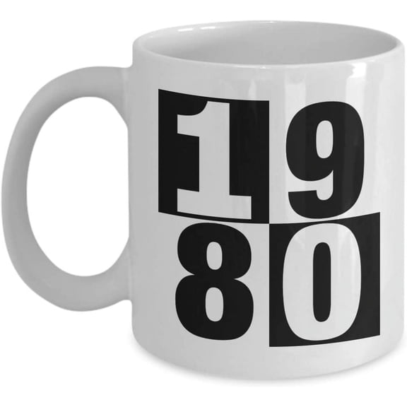 38th Birthday Mug 1980 Year You Were Born Celebration Anniversary Year Your Kids Were Born for Relatives, Friends, Coworkers, Boss, His or Her Present Big 15oz Ceramic Cup