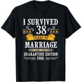 thumbnail image 1 of 38th Wedding Anniversary Quarantine Gifts 38 Years Couples T-Shirt, 1 of 4