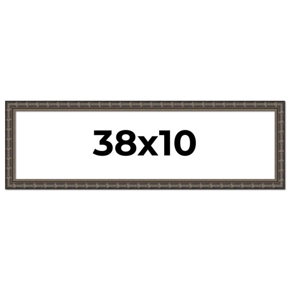38x10 Frame Black Bamboo Solid Wood Picture Frame Width 1.5 Inches | Interior Frame Depth 0.5