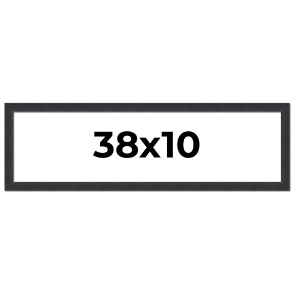 38x10 Frame Black Real Wood Picture Frame Width 1.25 Inches | Interior Frame Depth 0.5 Inches |
