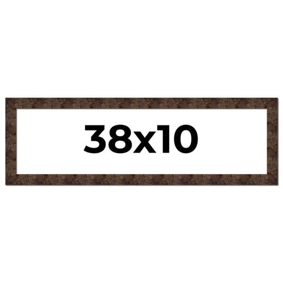38x10 Frame Brown Burl Real Wood Picture Frame Width 1.625 Inches | Interior Frame Depth 0.5 Inches