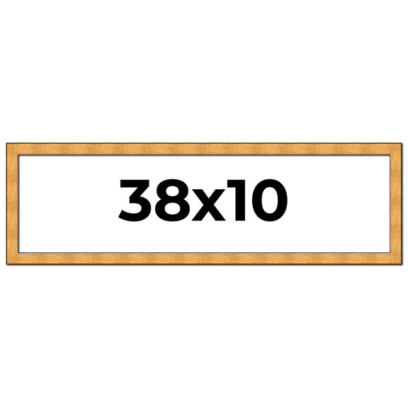 38x10 Frame Gold Rustic Solid Wood Picture Frame | 1.25 Inch Wide Moulding | Rustique Gold