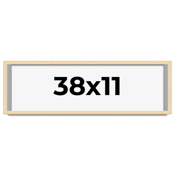 38x11 Frame Beige Real Wood Picture Frame Width 0.75 inches | Interior Frame Depth 0.5 inches |