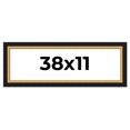thumbnail image 1 of 38x11 Frame Gold Real Wood Picture Frame Width 2.25 Inches | Interior Frame Depth 0.5 Inches |, 1 of 8