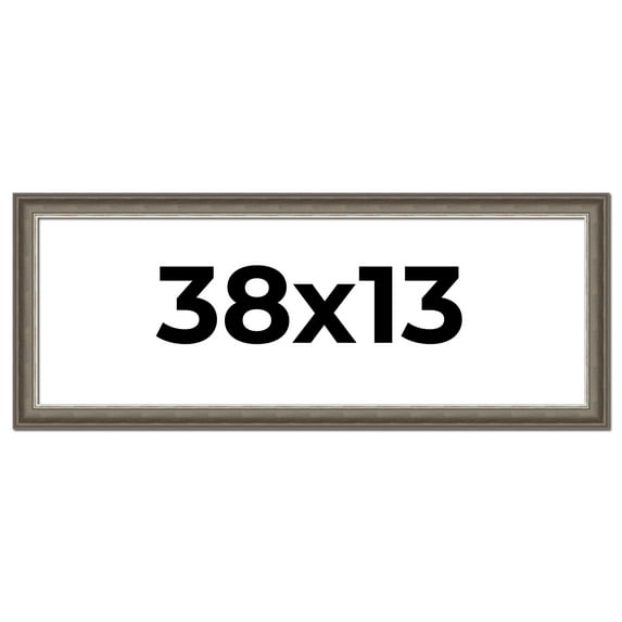 38x13 Frame Brown Solid Wood Picture Frame | 1.75 Inch Moulding Width | Austin Frame Complete with