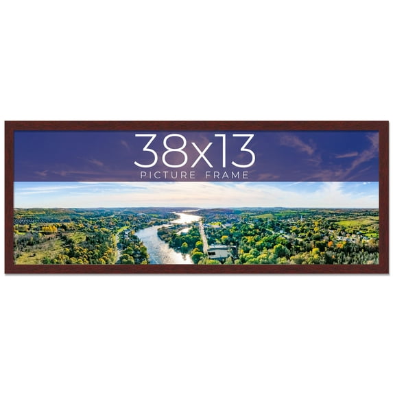 38x13 Frame Brown Solid Wood Picture Frame Width 0.75 Inches | Interior Frame Depth 0.5 Inches |