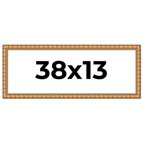 38x13 Frame Gold Real Wood Picture Frame Width 1.5 inches | Interior Frame Depth 0.5 inches |