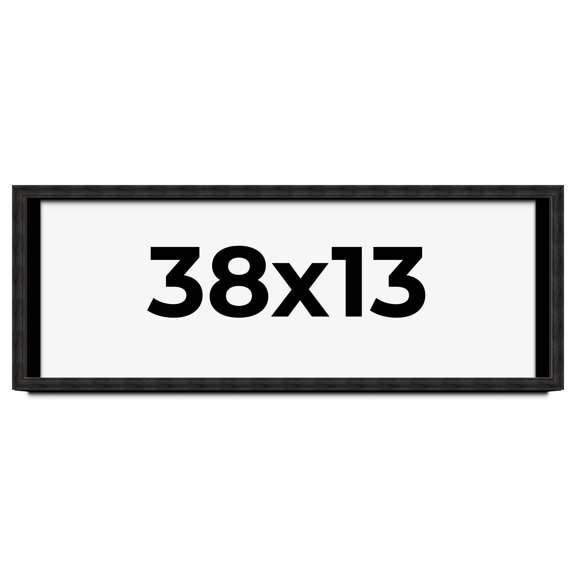 38x13 Shadow Box Black Rustic Barnwood Display Frame | 1.125 Inch Deep | 0.875 Inch Moulding Width