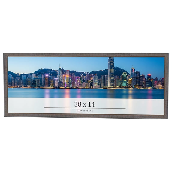 38x14 Frame Blue Kingsley Pewter Solid Wood Picture Frame Width 0.75 Inches |Interior Depth 0.5