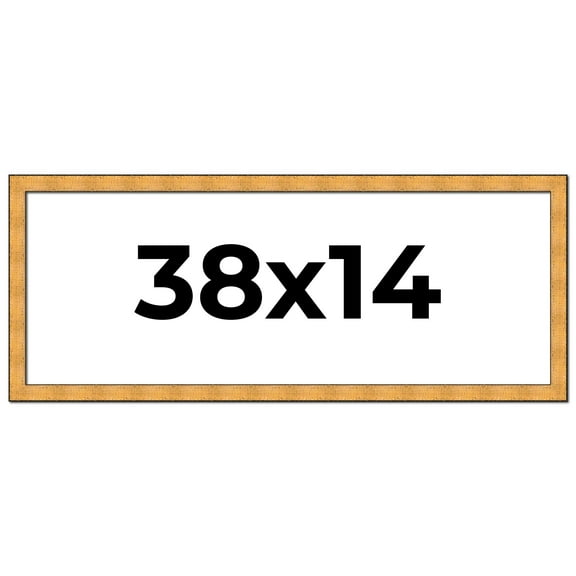 38x14 Frame Gold Rustic Solid Wood Picture Frame | 1.25 Inch Wide Moulding | Rustique Gold