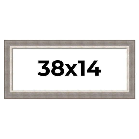 38x14 Frame Grey Real Wood Picture Frame Width 2.75 Inches | Interior Frame Depth 0.5 Inches |