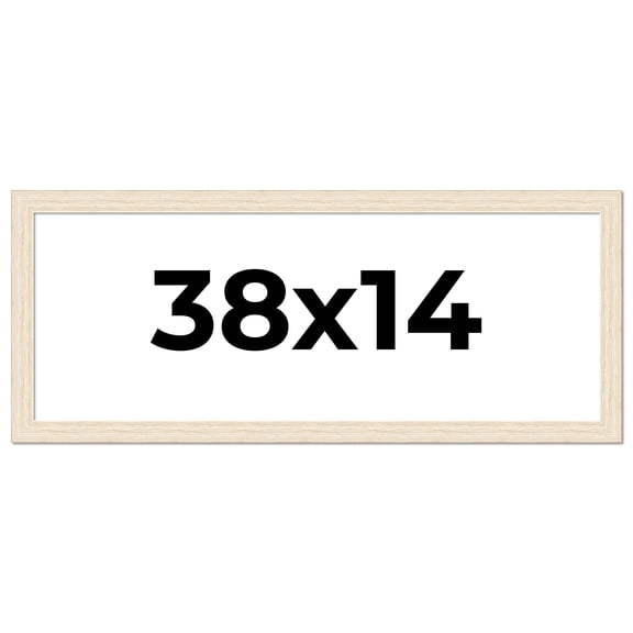 38x14 Frame White Barnwood Picture Frame - Modern Photo Frame Includes UV Acrylic Shatter Guard