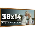 thumbnail image 1 of 38x14 Honey Brown Real Wood Picture Frame Width 0.75 inches | Interior Frame Depth 0.5 inches |, 1 of 8