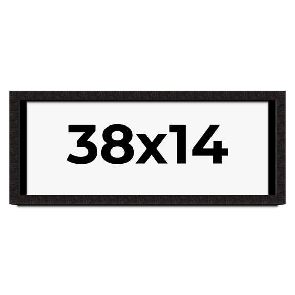 38x14 Shadow Box Black Solid Wood Display Picture Frame | 1 Inch Rabbet Depth | | 1.375 Inch