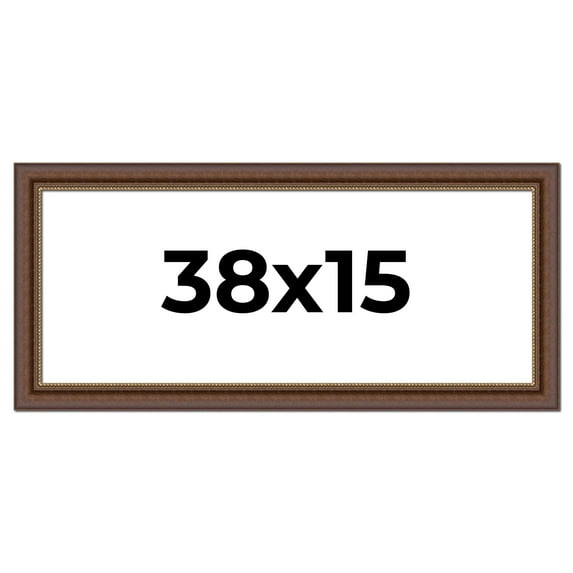 38x15 Copper and Brown Real Wood Picture Frame Width 2 inches | Interior Frame Depth 0.5 inches |