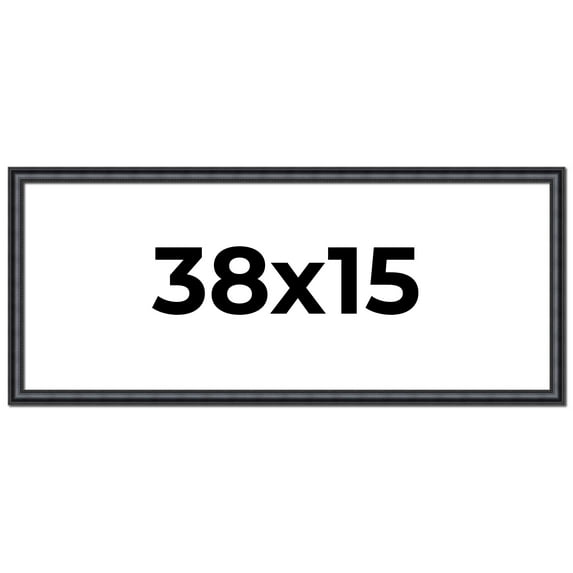 38x15 Frame Black Real Wood Picture Frame Width 1.25 inches | Interior Frame Depth 0.5 inches |