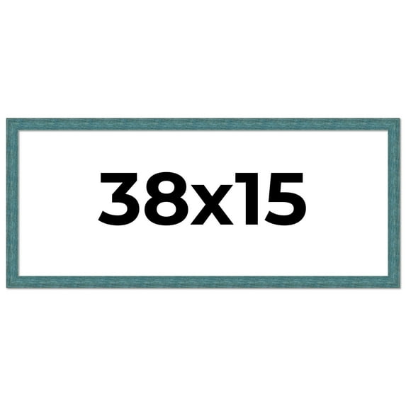 38x15 Frame Blue Rustic Barnwood Solid Wood Picture Frame Width 1.25 Inches | Interior Depth 0.5