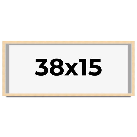 38x15 Frame Natural Wood Picture Frame | 0.75 Inch Moulding Width | with UV Acrylic Plexiglass,