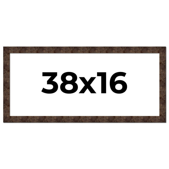 38x16 Frame Brown Burl Real Wood Picture Frame Width 1.625 Inches | Interior Frame Depth 0.5 Inches